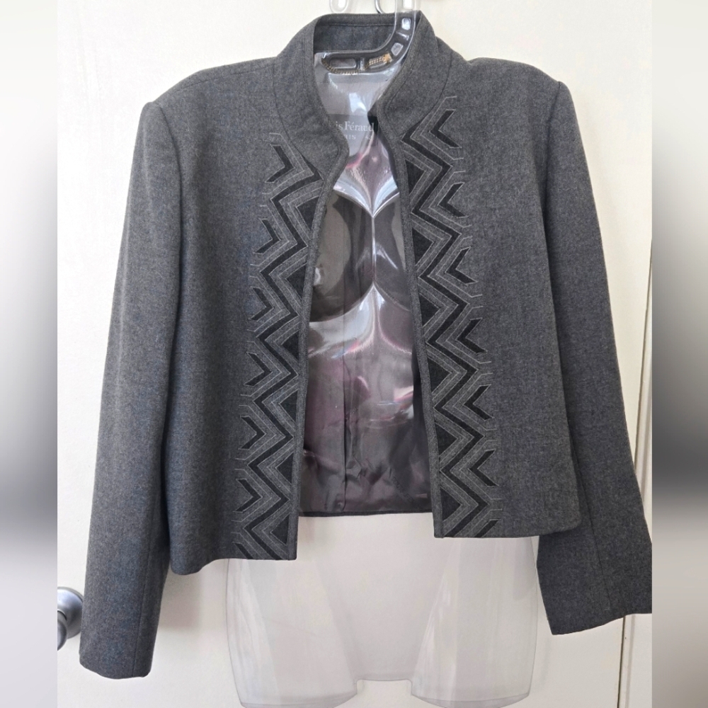Louis Fèraud Gray Embroidered Women's Jacket